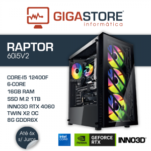 Desktop Gaming RAPTOR-60i5V2 I5 12400F 16GB RAM 1TB SSD W11
